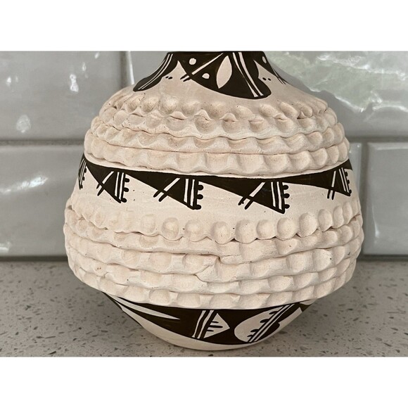 Norma Jean Ortiz Acoma N.M. Native Am Bowl Pottery New Mexico Signed Vintage - Picture 4 of 9